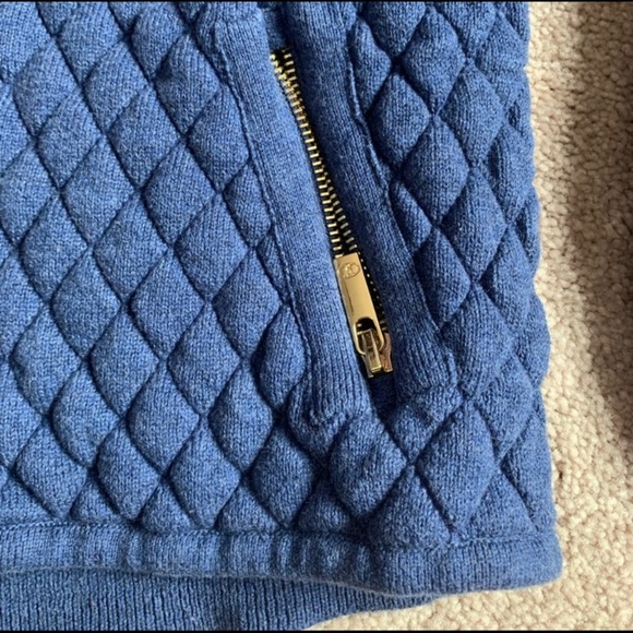 Charter Club ribbed zip up blue jacket/size MP - Picture 3 of 8